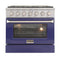 Kucht 36-Inch Propane Gas Range with Sealed Burners & 5.2 Cu. Ft. Convection Oven in Blue (KNG361/LP-B)