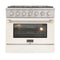 Kucht 36-Inch Propane Gas Range with Sealed Burners & 5.2 Cu. Ft. Convection Oven in White (KNG361/LP-W)