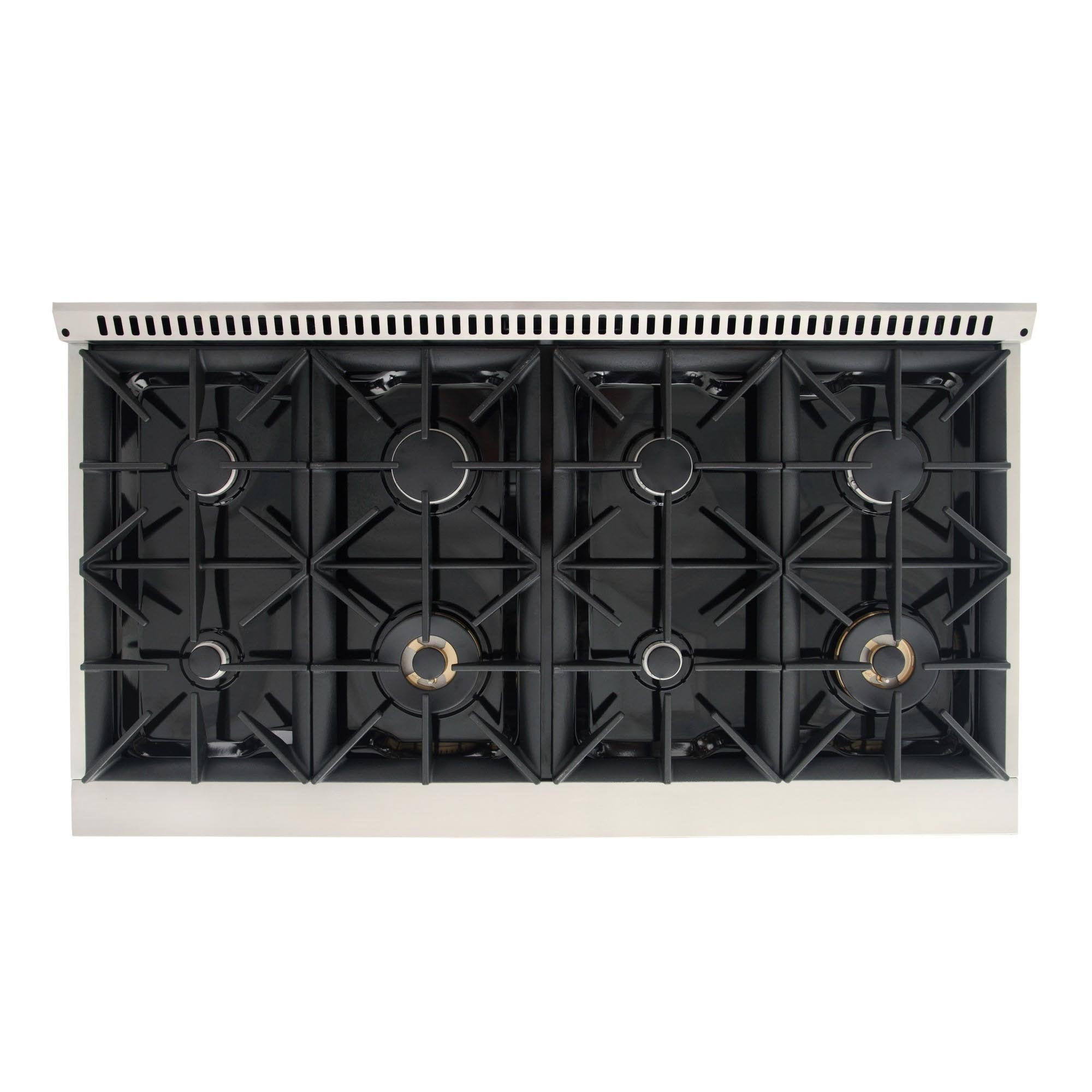 Kucht stainless steel gas range cooktop with burner grates