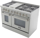 Kucht 48-Inch Propane Gas Range Range with Sealed Burners, 6.7 Cu. Ft. Oven, & Griddle in Stainless Steel (KRG4804U/LP-S)