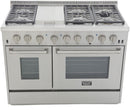 Kucht 48-Inch Propane Gas Range Range with Sealed Burners, 6.7 Cu. Ft. Oven, & Griddle in Stainless Steel (KRG4804U/LP-S)
