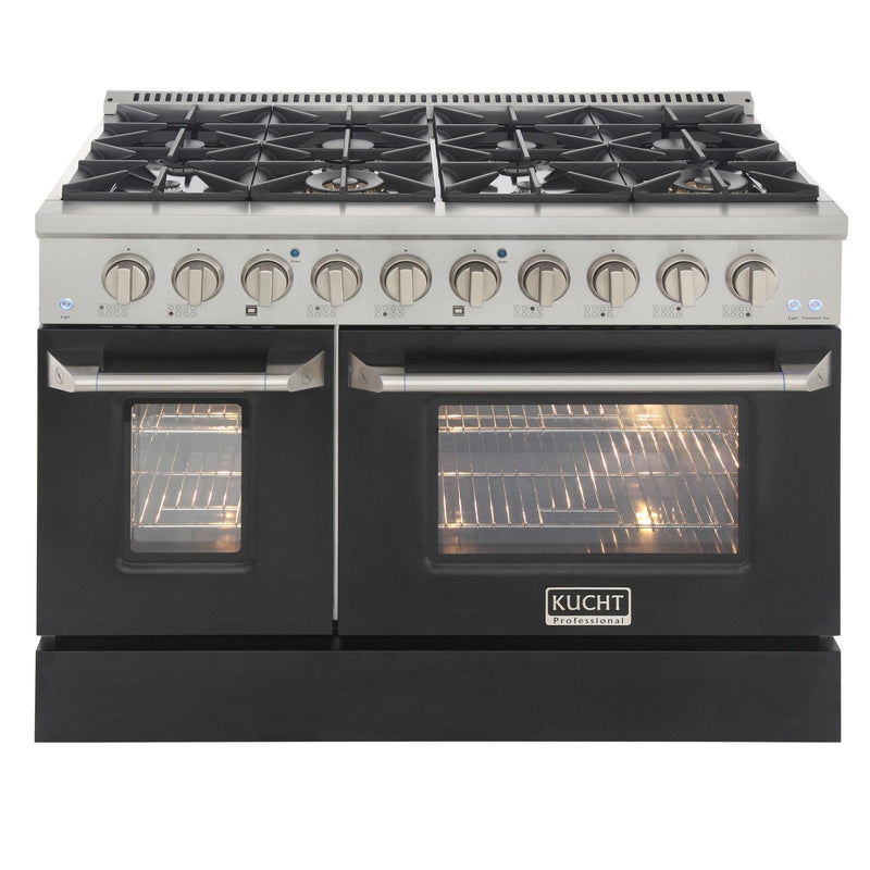 Kucht 48-Inch Propane Gas Range with 6.7 Cu. Ft. Oven & Grill/Griddle in Black (KNG481/LP-K)