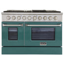 Kucht 48-Inch Propane Gas Range with 6.7 Cu. Ft. Oven & Grill/Griddle in Green (KNG481/LP-G)