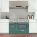 Kucht 48-Inch Propane Gas Range with 6.7 Cu. Ft. Oven & Grill/Griddle in Green (KNG481/LP-G)