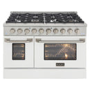 Kucht 48-Inch Propane Gas Range with 6.7 Cu. Ft. Oven & Grill/Griddle in White (KNG481/LP-W)