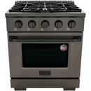 Kucht KX Gemstone  30-Inch Freestanding Propane Gas Dual Fuel Range with 4 Burners, 4.2 Cu. Ft. Oven Capacity in Titanium Stainless Steel (KXD30/LP-TT)