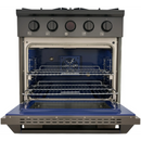 Kucht KX Gemstone  30-Inch Freestanding Propane Gas Dual Fuel Range with 4 Burners, 4.2 Cu. Ft. Oven Capacity in Titanium Stainless Steel (KXD30/LP-TT)