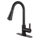 Kingston Brass Gourmetier Continental Single-Handle Pull-Down Kitchen Faucet, Naples Bronze (LS8726CTL)