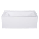 Kingston Brass Aqua Eden 54" Acrylic Rectangular 3-Wall Alcove Tub, Right Hand Drain, Glossy White (VTAP543022R)