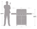 Monument Mesa 4 Burner Black Powder Coated Propane Gas Grill (M425)