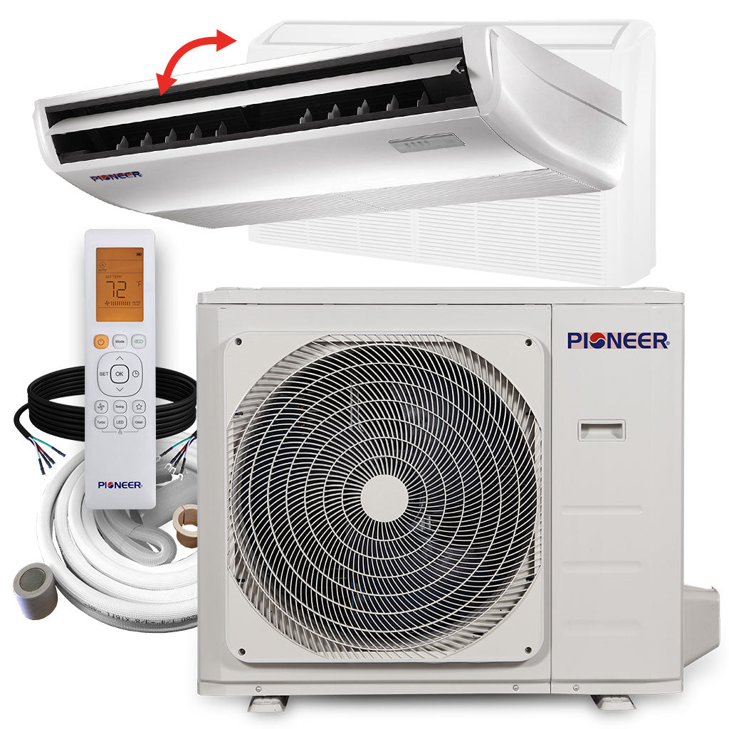 Pioneer Quantum Ultra split air conditioner outdoor unit with control remote and tubing