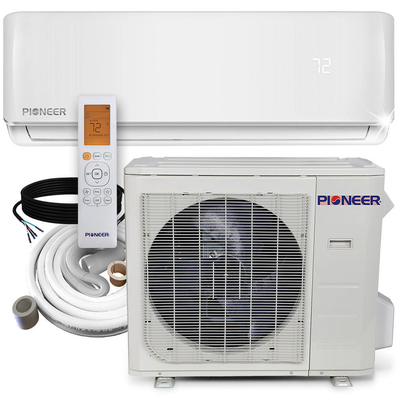 Pioneer 30,000 BTU, 18.6 SEER2, Ductless Mini-Split Inverter+ Air Conditioner & Heat Pump System Full Set, 230V (WYS030GMFI20RL)