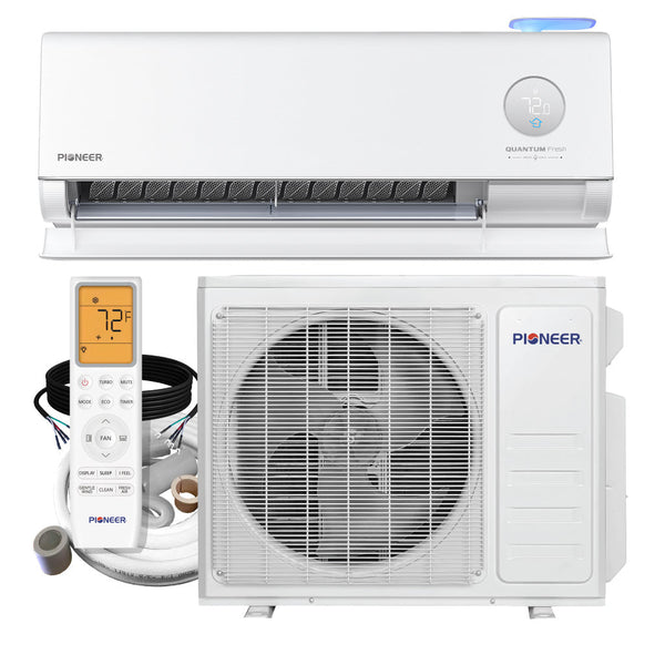 Pioneer® Quantum Fresh™ 12,000 BTU 24 SEER2 High-Wall Ductless Mini-Split Fresh Air Conditioner Inverter Heat Pump Full Set (WYT012GLUI25FV)