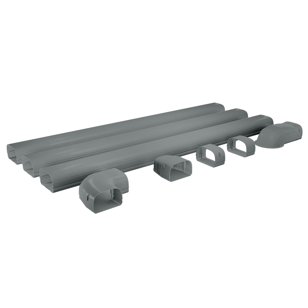 Gray line set cover kit with multiple straight sections and corner/end caps