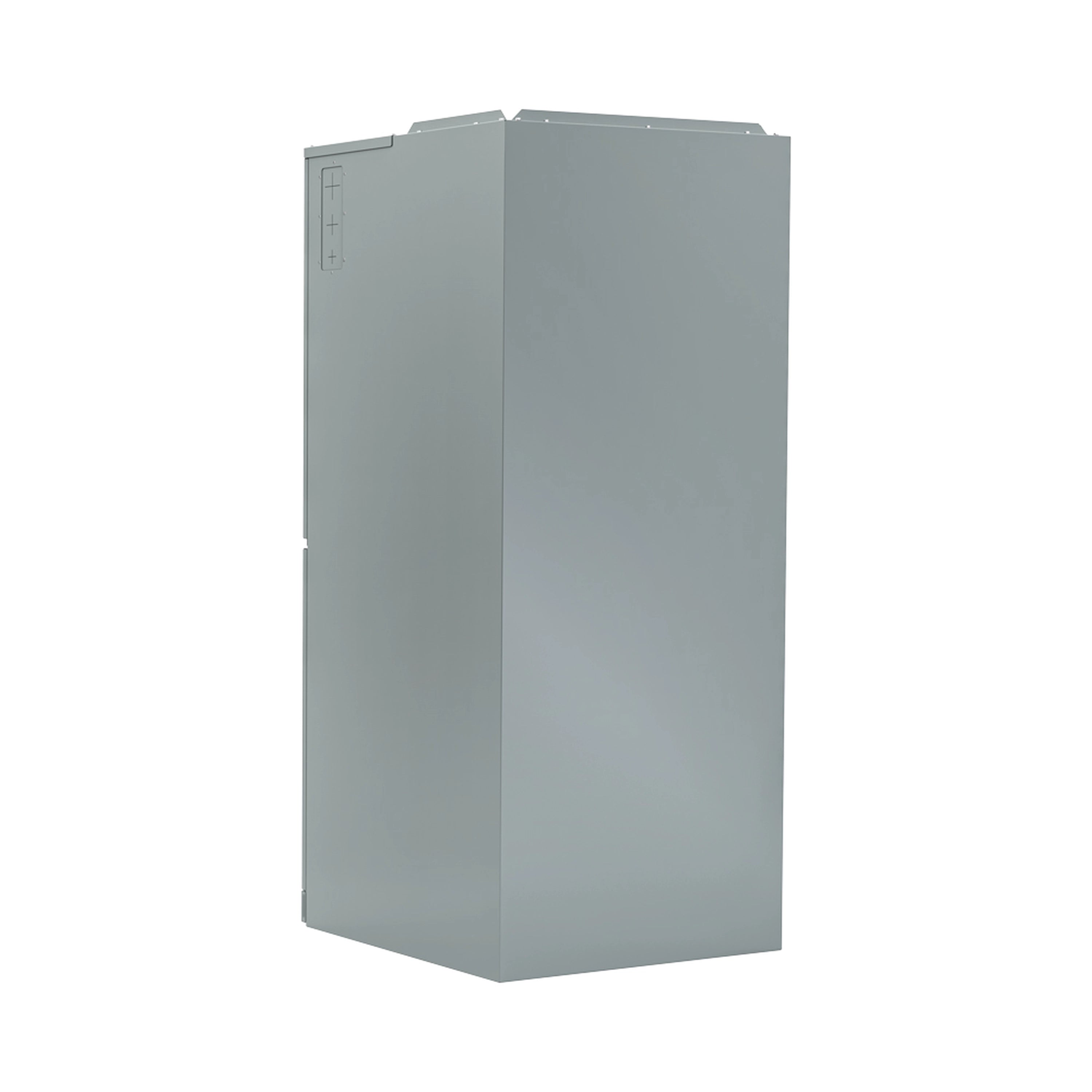 MRCOOL ducted air handler cabinet with tall gray housing and side seams
