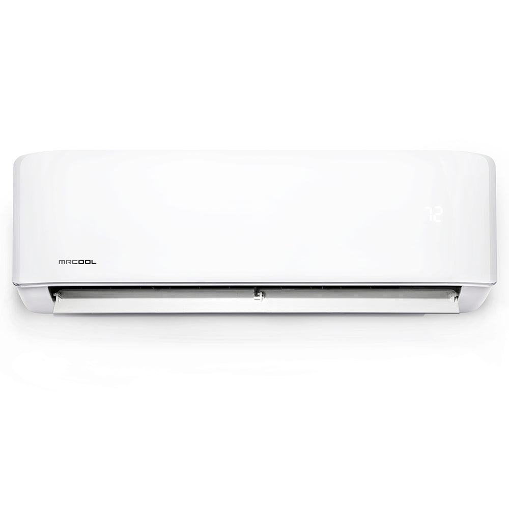 Wall-mounted mini split indoor unit, white front panel with MRCOOL logo