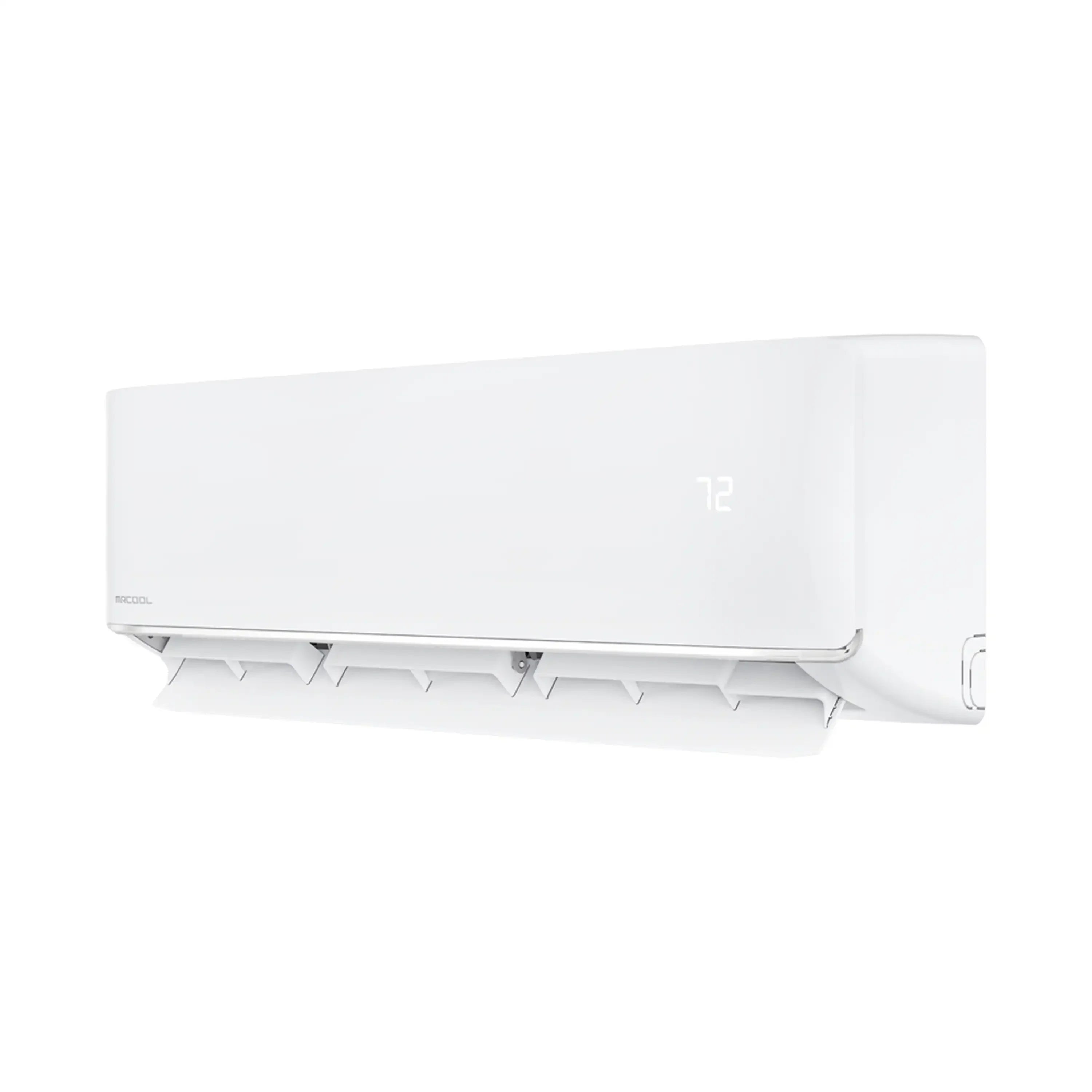 MRCOOL white wall-mounted air handler side view with airflow outlet grille