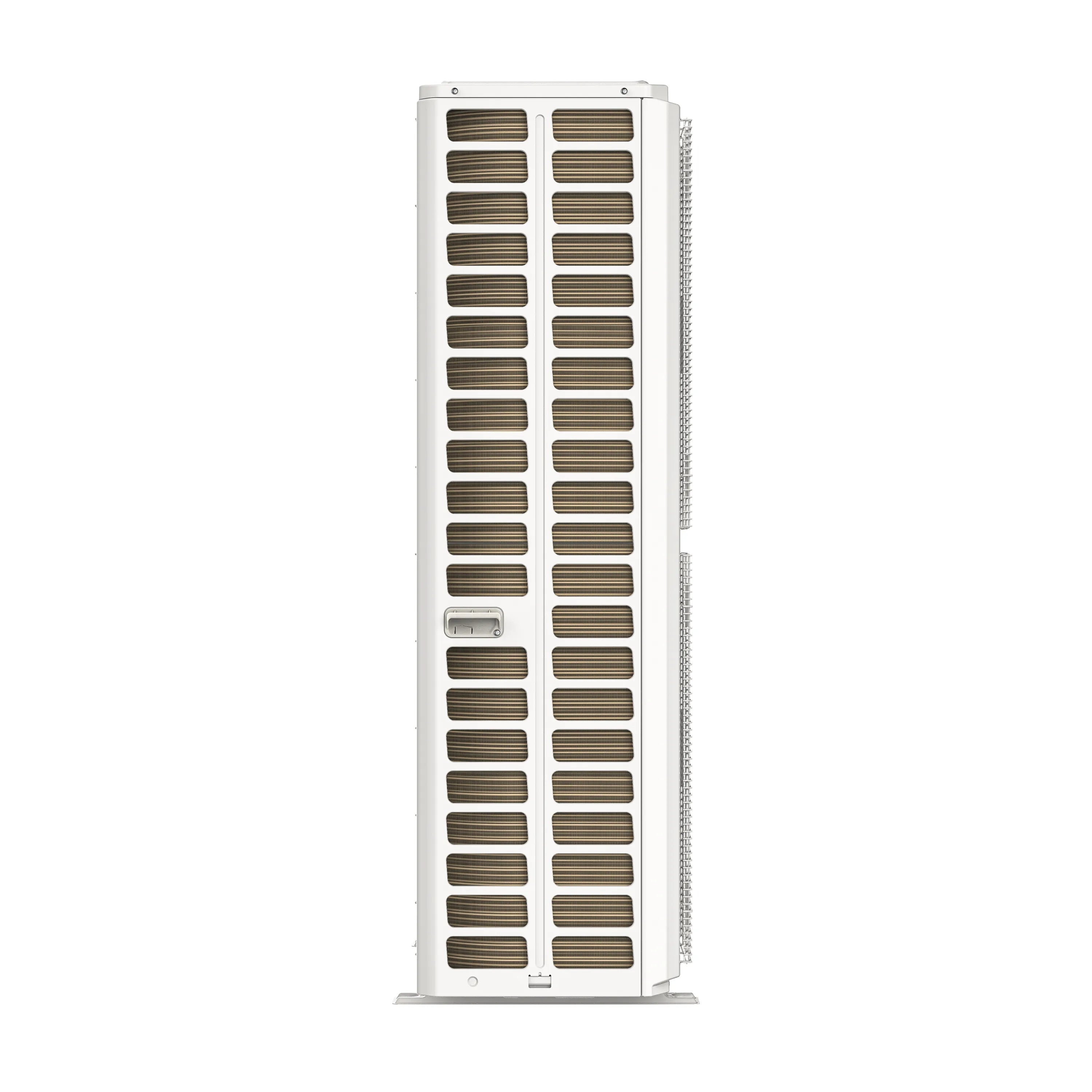 MRCOOL central ducted condenser rear with stacked coil fin rows