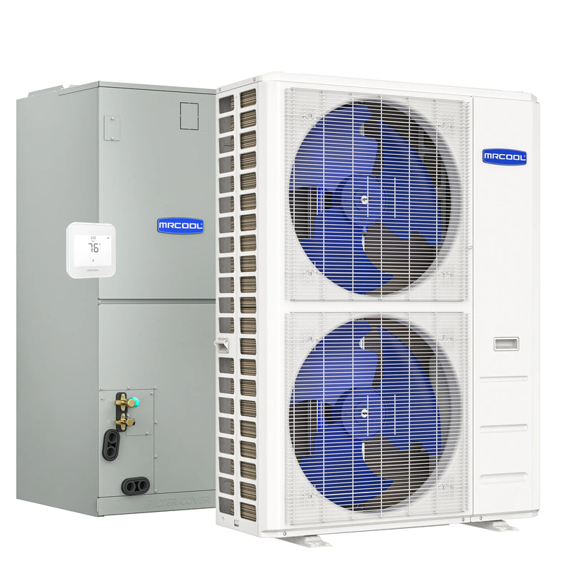 MRCOOL Hyper Heat 2nd Gen 60K BTU, 5 Ton, 16 SEER2 Heat Pump Condenser and Ducted Air Handler (CENTRAL-60-HP-230B00-O)