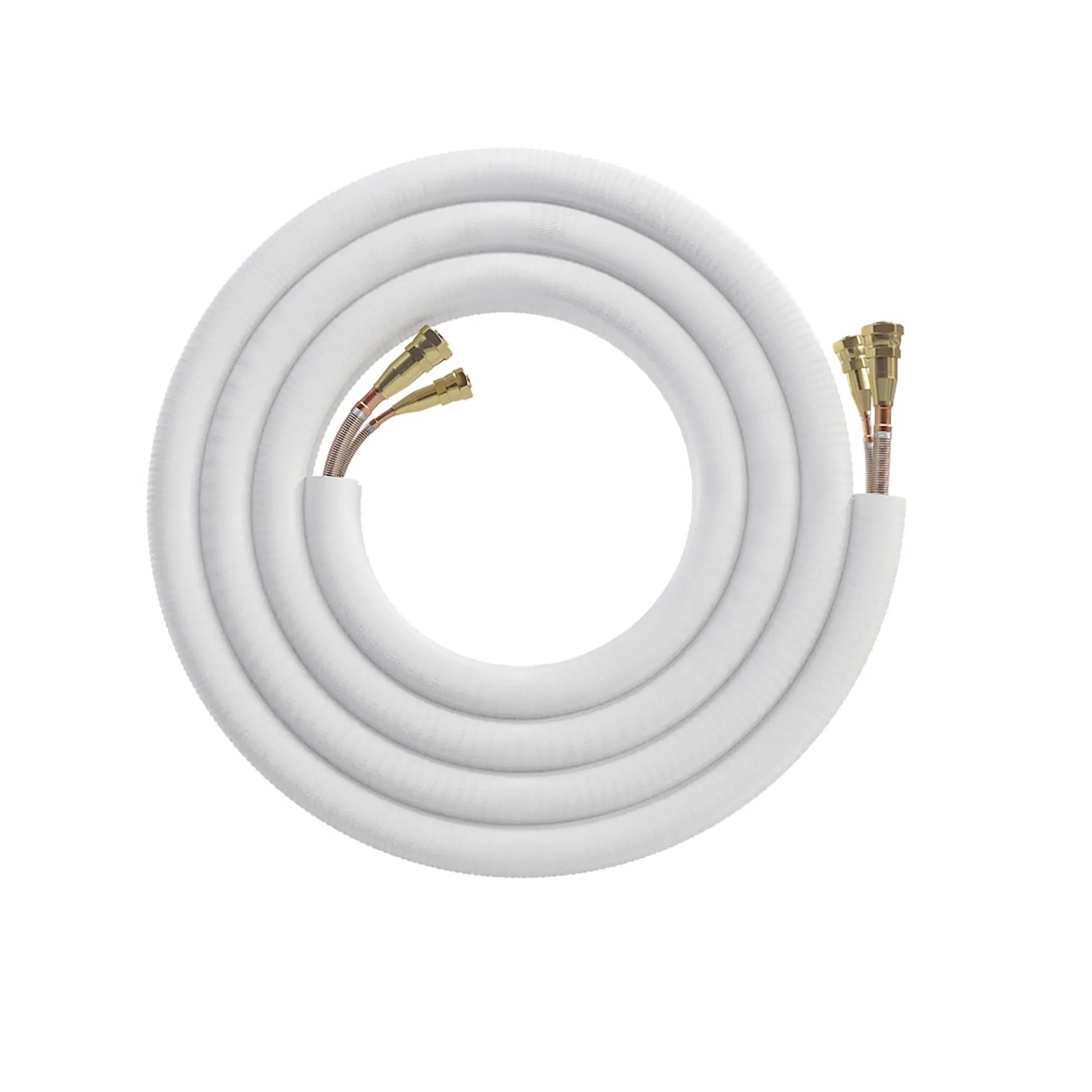 Coiled white line set with quick-connect fittings at ends, pre-charged hoses