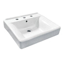 Kingston Brass EV2018W38 Concord 20" Ceramic Console Sink (8-Inch, 3-Hole), White