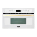 Forno 2-Piece Appliance Package - 30-Inch Single Wall Oven and 30-Inch Microwave in White with Antique Brass Handle (FBDL-025-02CAUS)