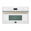 Forno 2-Piece Appliance Package - 30-Inch Vomero Wall Oven & 30-Inch Microwave Oven in White with Antique Brass Handle