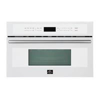 Forno Oliena Espresso 30-Inch 1.6 Cu.ft Microwave Oven in White with Stainless Steel Handle (FMWDR3093-30WHT)