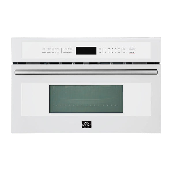 Forno Oliena Espresso 30-Inch 1.6 Cu.ft Microwave Oven in White with Stainless Steel Handle (FMWDR3093-30WHT)