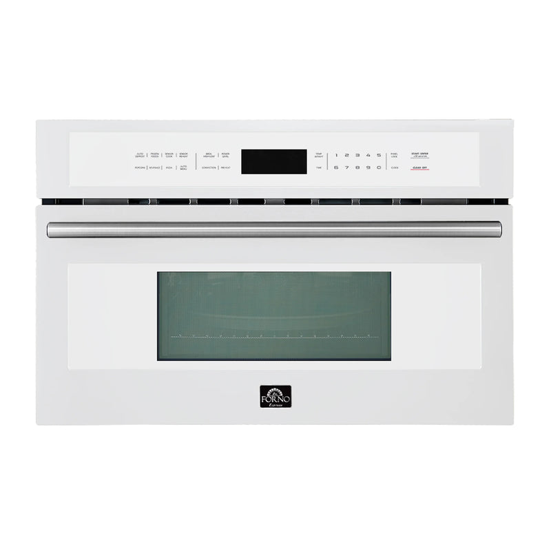 Forno Oliena Espresso 30-Inch 1.6 Cu.ft Microwave Oven in White with Stainless Steel Handle (FMWDR3093-30WHT)