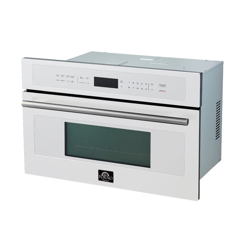 Forno Oliena Espresso 30-Inch 1.6 Cu.ft Microwave Oven in White with Stainless Steel Handle (FMWDR3093-30WHT)