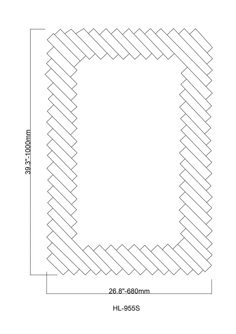 Parrot Uncle Modern Rectangle Framed Decorative Mirror (ACC-HL-955S)