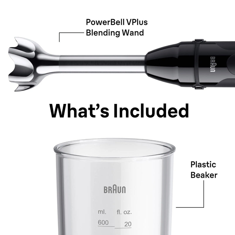 Braun MultiQuick 5 Vario Hand Blender in Black with Baker (MQ50001M)