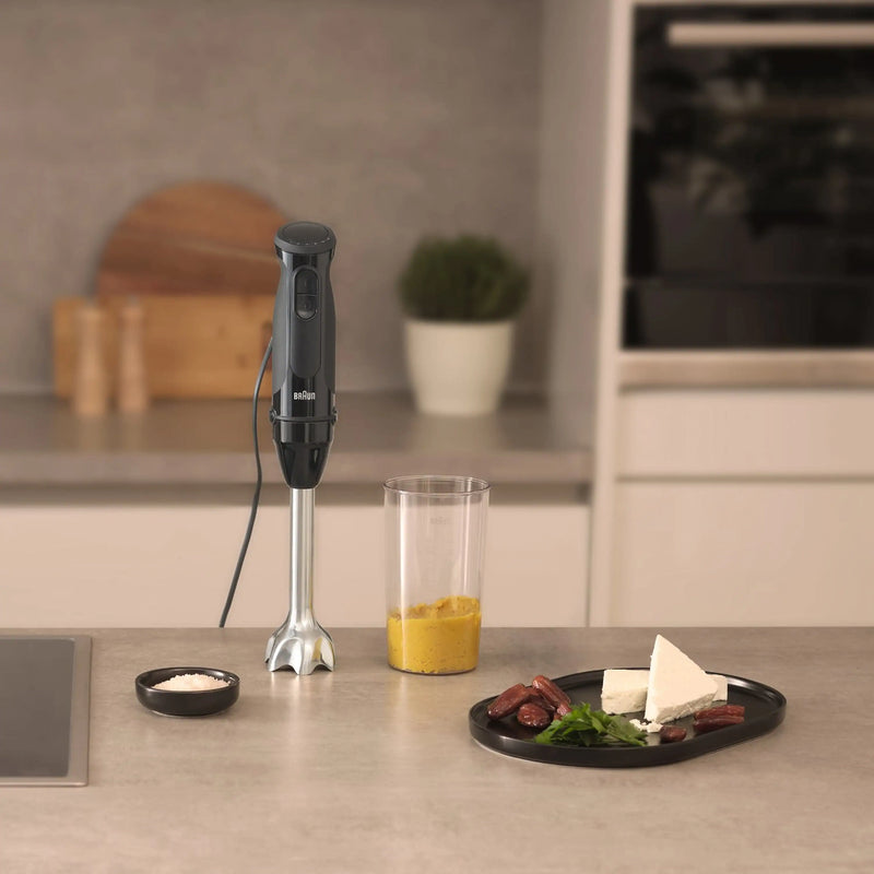 Braun MultiQuick 5 Vario Hand Blender in Black with Whisk, Beaker & Chopper (MQ50202M)