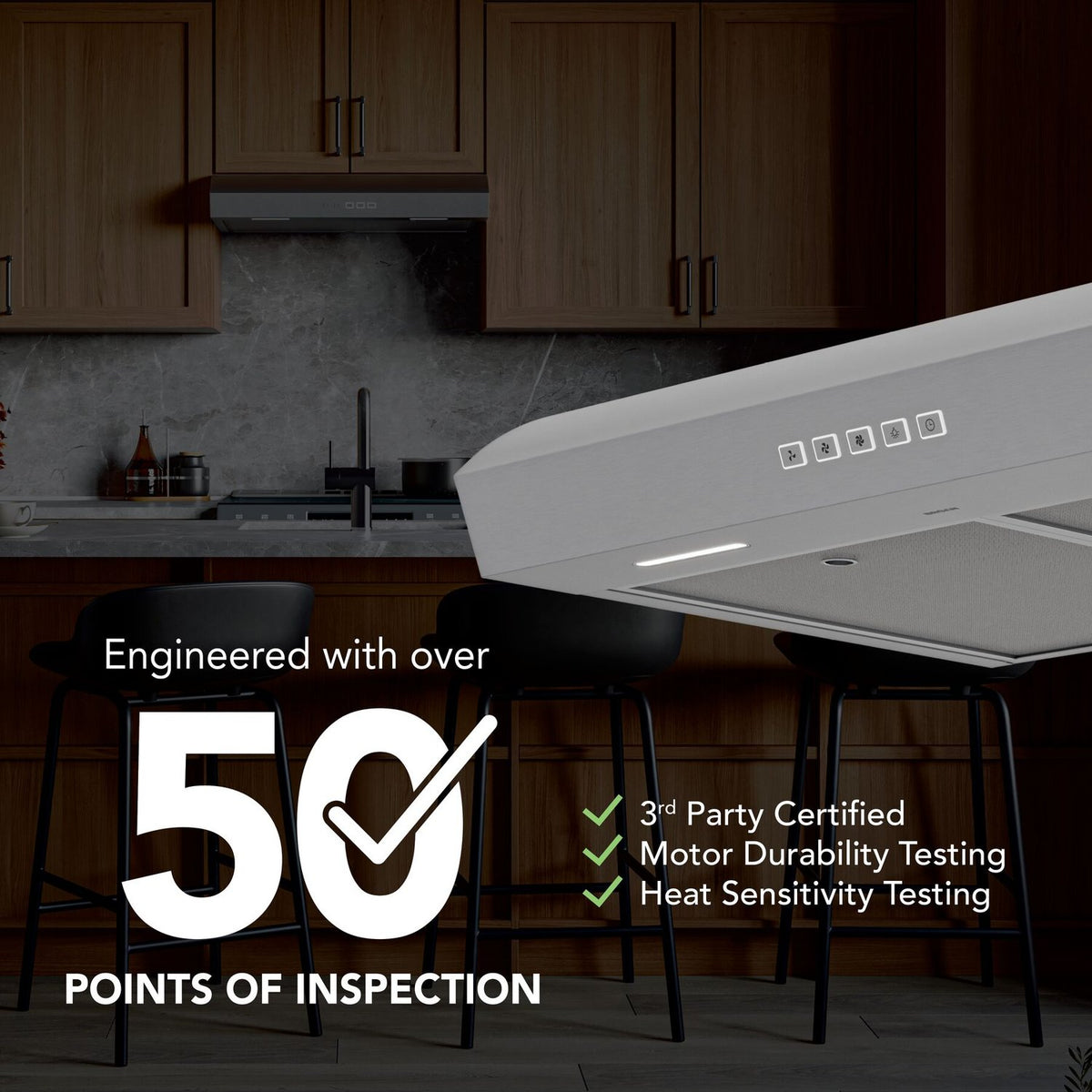 Broan-NuTone Mantra 30-Inch 350 CFM 3-Speed Convertible Under Cabinet Range Hood in Stainless Steel (MTR2303SS)