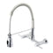 Kingston Brass Gourmetier Concord Double-Handle Wall-Mount Pre-Rinse Bridge Kitchen Faucet, Polished Chrome (GS8281DL)