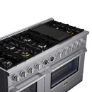 Kucht Horus 60-Inch Dual Fuel Range in Propane Gas with  8.4 cu. ft. Electric Oven & 8 Gas Burners in Stainless Steel with Digital Thermostat (KXP60-SS/LP)