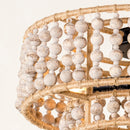 Parrot Uncle Farmhouse 3-Light Wood Beaded Flush Mount Ceiling Lights (W9127-3110V)