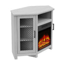 Parrot Uncle 45-Inch Corner Electric Fireplace TV Stands Console Table Insert 18" Electric Fireplace with 2 Metal Mesh Doors