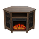 Parrot Uncle 45-Inch Corner Electric Fireplace TV Stands Console Table Insert 18" Electric Fireplace with 2 Metal Mesh Doors