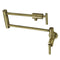 Kingston Brass Manhattan Wall Mount Pot Filler Faucet, Antique Brass (KS4103CML)