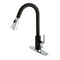 Kingston Brass Gourmetier Concord Single-Handle Pull-Down Kitchen Faucet, Matte Black/Polished Chrome (LS8727DL)