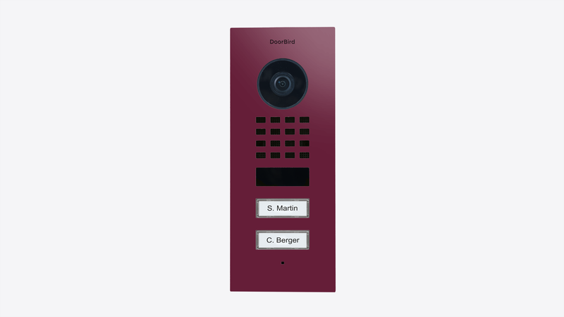 DoorBird D1102V Flush-Mount IP Video Door Station in Claret Violet, RAL 4004