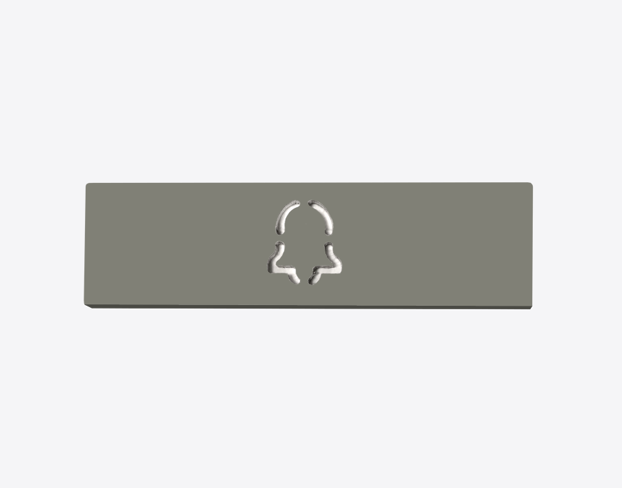 DoorBird engraved nameplate, concrete grey, with call emblem