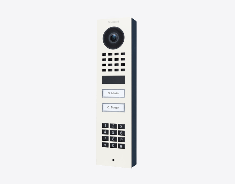 DoorBird D1102KV Surface Mount IP Video Door Station, 2 Call Button in Traffic White, RAL 9016