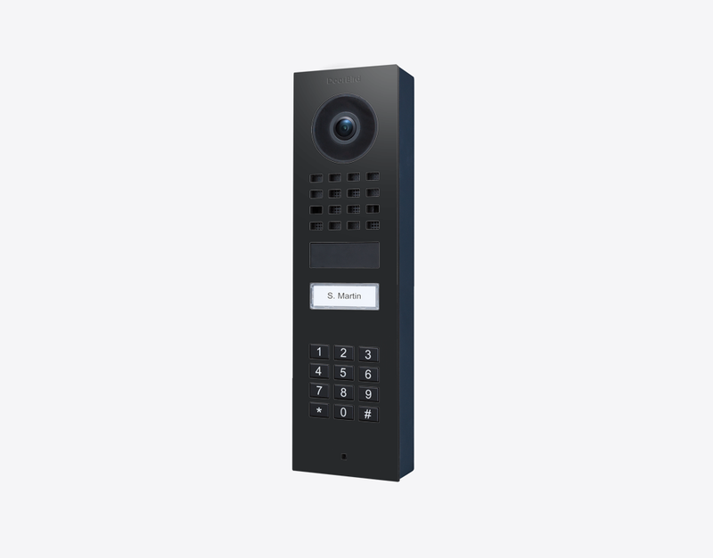 DoorBird D1101KV Surface-Mount IP Video Door Station, 1 Call Button in Graphite Black