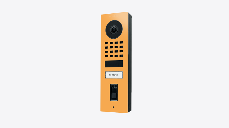 DoorBird D1101FV Fingerprint 50 Surface-Mount IP Video Door Station in Saffron Yellow, RAL 1017