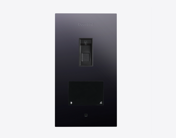 DoorBird A1122 Flush-Mount IP Access Control Device Fingerprint 50 in Titanium-Finish as PVD Coating, Stainless Steel V4A, High-Gloss Polished