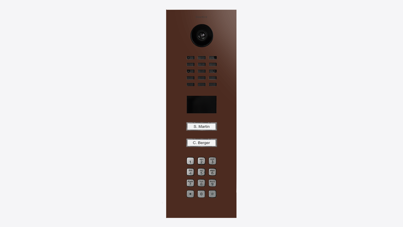 DoorBird D2102KV IP Video Door Station, 2 Call Button in Mahogany Brown, RAL 8016