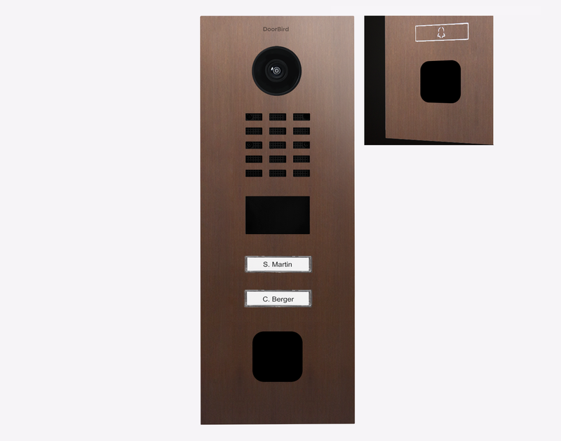 DoorBird D2102FV EKEY Sline IP Video Door Station, 2 Call Buttons in Architectural Bronze